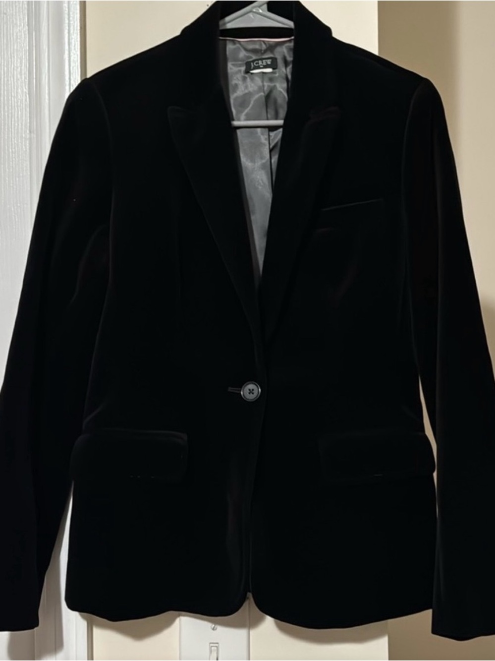 J. Crew Black Velvet Single-Button Women's Blazer